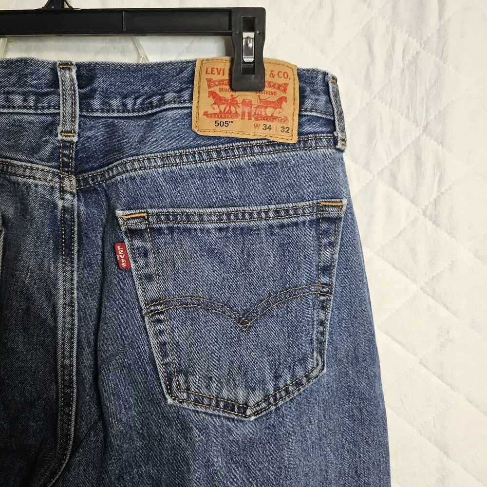 Levi Jeans Men's 505 Cotton Denim 34x32 Classic Cowboy